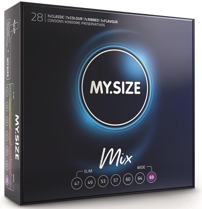 My Size Mix-Miscela di preservativi 69 mm, 28 Pezzi 1 My Size Mix-Miscela di preservativi 69 mm, 28 Pezzi · Preservativi