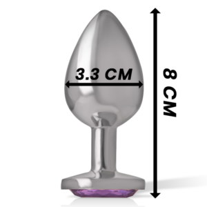 Intense Anal Toys-Plug anale in metallo in Alluminio con Cristallo-Viola, Taglia M · Accessori BDSM (imaginea 3)