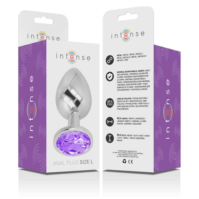 Intense Anal Toys-Plug anale in metallo in Alluminio con Cristallo-Viola, Taglia L 3 Intense Anal Toys-Plug anale in metallo in Alluminio con Cristallo-Viola, Taglia L · Accessori BDSM (imaginea 3)