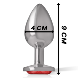 Intense Anal Toys-Plug anale in metallo Alluminio con Cristallo-Rosso, Taglia L · Accessori BDSM (imaginea 3)
