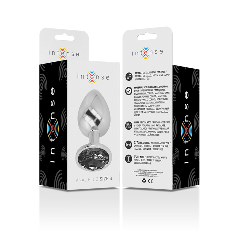 Intense Anal Toys-Plug anale in alluminio con cristallo Nero 6 Intense Anal Toys-Plug Anal din Aluminiu cu Cristal Negru · Accesorii BDSM (imaginea 6)