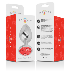 Intense Anal Toys-Plug anale in metallo Alluminio con Cristallo-Rosso, Taglia L · Accessori BDSM (imaginea 4)