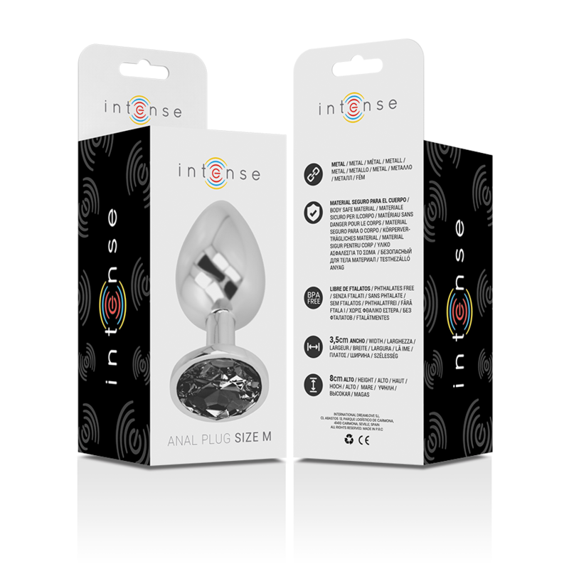 Intense-Plug anale in metallo con pietra decorativa · Accessori BDSM (immagine 5)