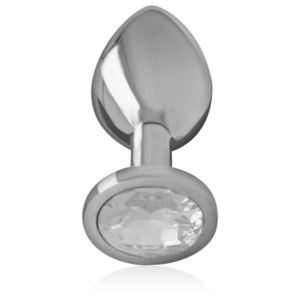 Intense Anal Toys-Plug anale in metallo in Alluminio con Cristallo-Argento, Taglia S · Accessori BDSM (immagine 3)