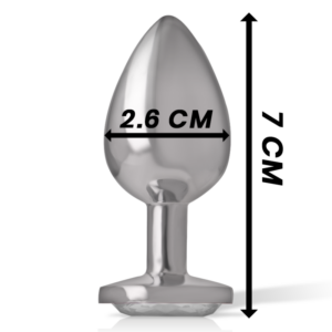 Intense Anal Toys-Plug anale in metallo in Alluminio con Cristallo-Argento, Taglia S · Accessori BDSM (immagine 4)