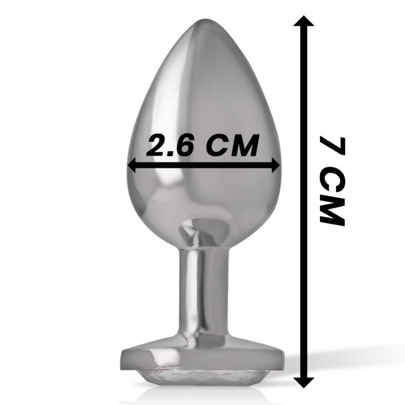 Intense Anal Toys-Plug anale in metallo in Alluminio con Cristallo-Argento, Taglia S · Accessori BDSM (immagine 4)
