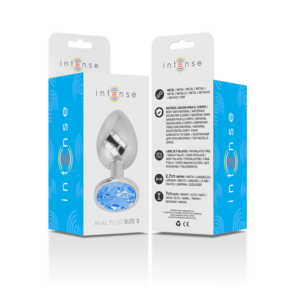 Intense Anal Toys-Plug anale in metallo con Cristallo Blu, Taglia S · Accessori BDSM (imaginea 2)