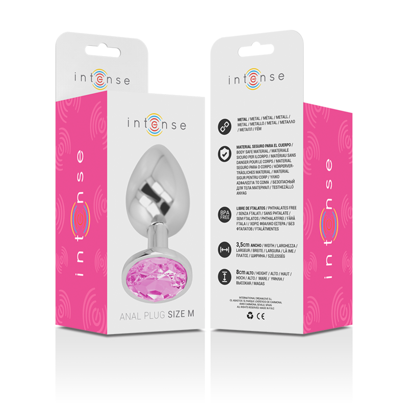 Intense Anal Toys-Plug anale in metallo alluminio con cristallo Rosa-Taglia M 5 Intense Anal Toys-Plug anale in metallo alluminio con cristallo Rosa-Taglia M · Accessori BDSM (imaginea 5)