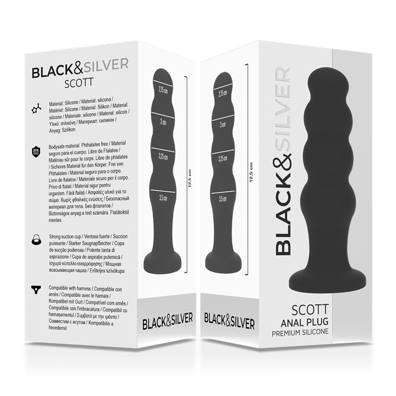 Black&silver-Scott Premium Silicone Plug anale Nero — BLACK&SILVER · Accessori BDSM (immagine 4)
