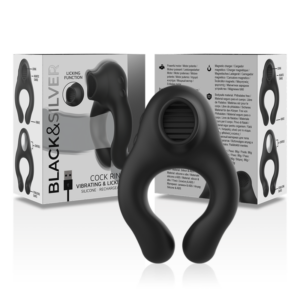 Black&silver-Anello vibrante in silicone, 3 motori, ricaricabile — BLACK&SILVER · Anelli & Guaine per pene (immagine 7)