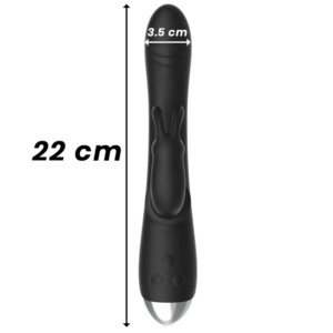 Black&silver-Dj. Adam Vibratore Rabbit Silicone Ricaricabile — BLACK&SILVER · Vibratori (immagine 9)