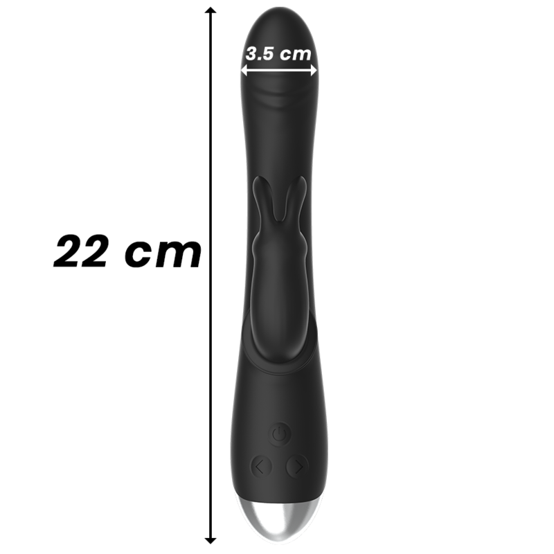 Black&silver-Dj. Adam Vibratore Rabbit Silicone Ricaricabile — BLACK&SILVER · Vibratori (immagine 9)