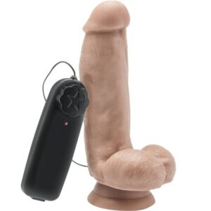 Get Real-Dildo 12 cm con testicoli vibratori naturali in PVC · Vibratori