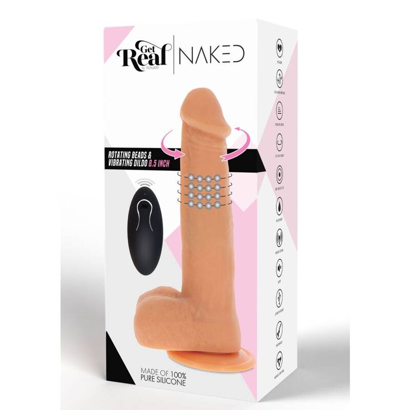 Get Real-Vibratore a sfere rotante naturale, Ventosa · Vibratori (imaginea 5)