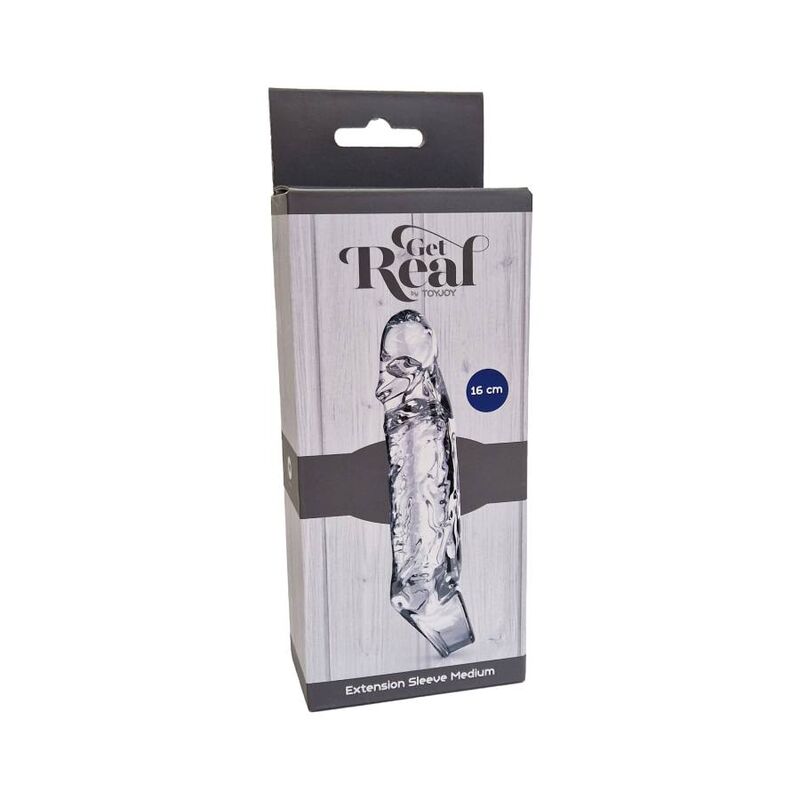 Get Real-Estensione Media 16 cm Trasparente-TPE · Anelli & Guaine per pene (immagine 2)