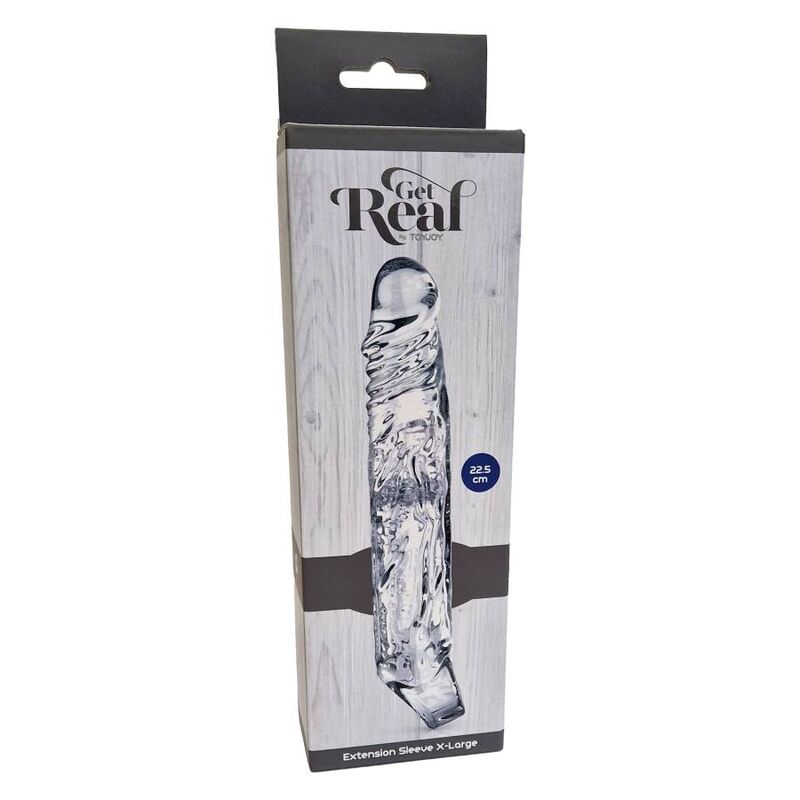 Get Real-Estensione Extralunga 22,5 cm Trasparente-TPE · Anelli & Guaine per pene (immagine 3)