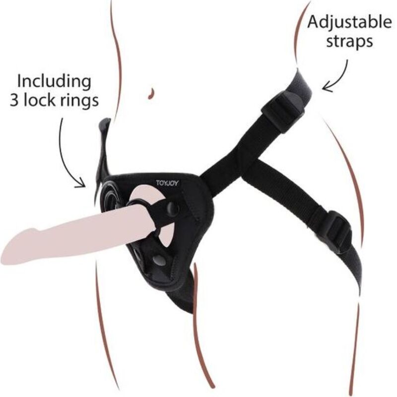 Get Real-Imbracatura Strap-on Nero-Silicone