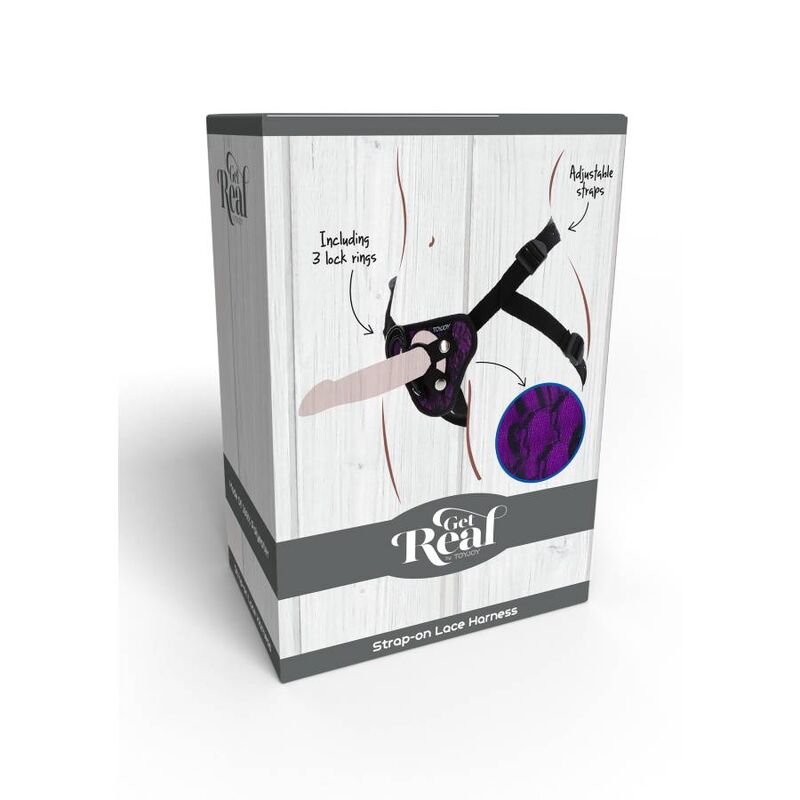 Get Real-Imbracatura Strap-on Pizzo Viola-Silicone · Strap-on & Imbracature (immagine 7)