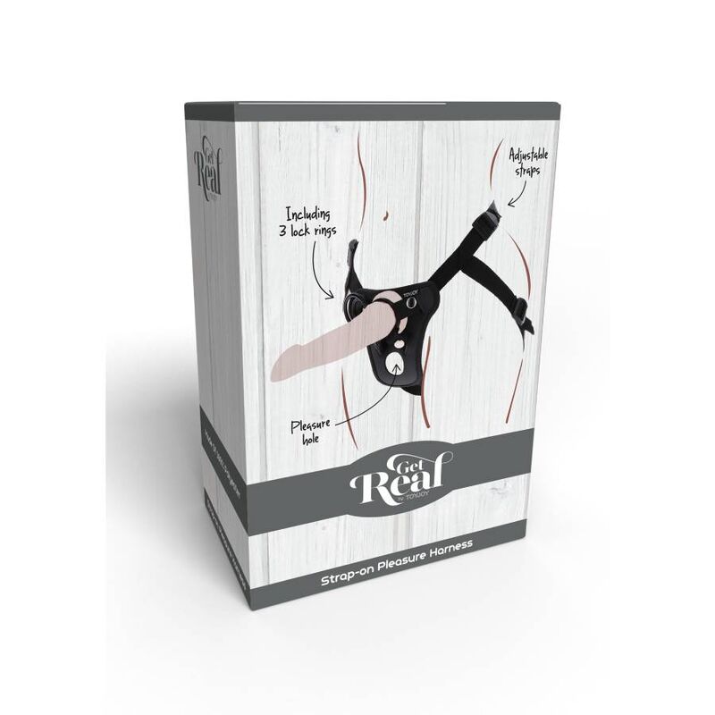 Get Real-Strap-on Pleasure Imbracatura Nero-Silicone · Strap-on & Imbracature (immagine 9)