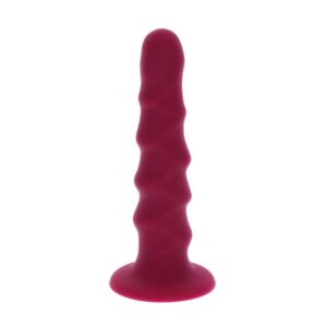 Get Real-Dong Textured 12 cm Rosso-Silicone, Ventosa