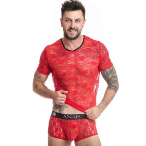 Anais Men-Brave T-shirt in pizzo Rossa — ANAIS LUXURY LINGERIE · Intimo uomo