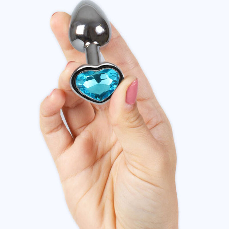 Secretplay Toys-Plug anale in metallo Cuore Blu, Taglia S, 7 cm · Accessori BDSM (immagine 3)