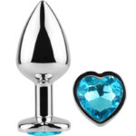 Secretplay Toys-Plug anale in metallo Cuore Blu, Taglia S, 7 cm · Accessori BDSM