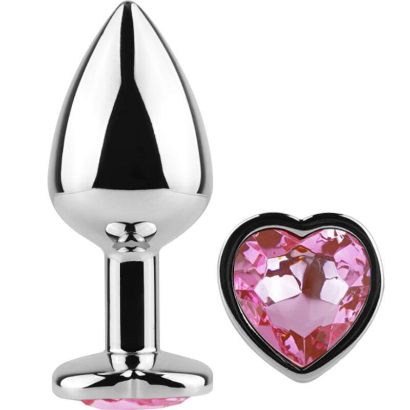 Secretplay Toys-Plug anale in metallo Cuore Fucsia, Taglia Piccola 7 cm