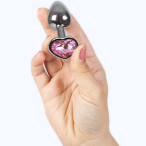 Secretplay Toys-Plug anale in metallo Cuore Fucsia, Taglia Piccola 7 cm · Accessori BDSM (imaginea 4)