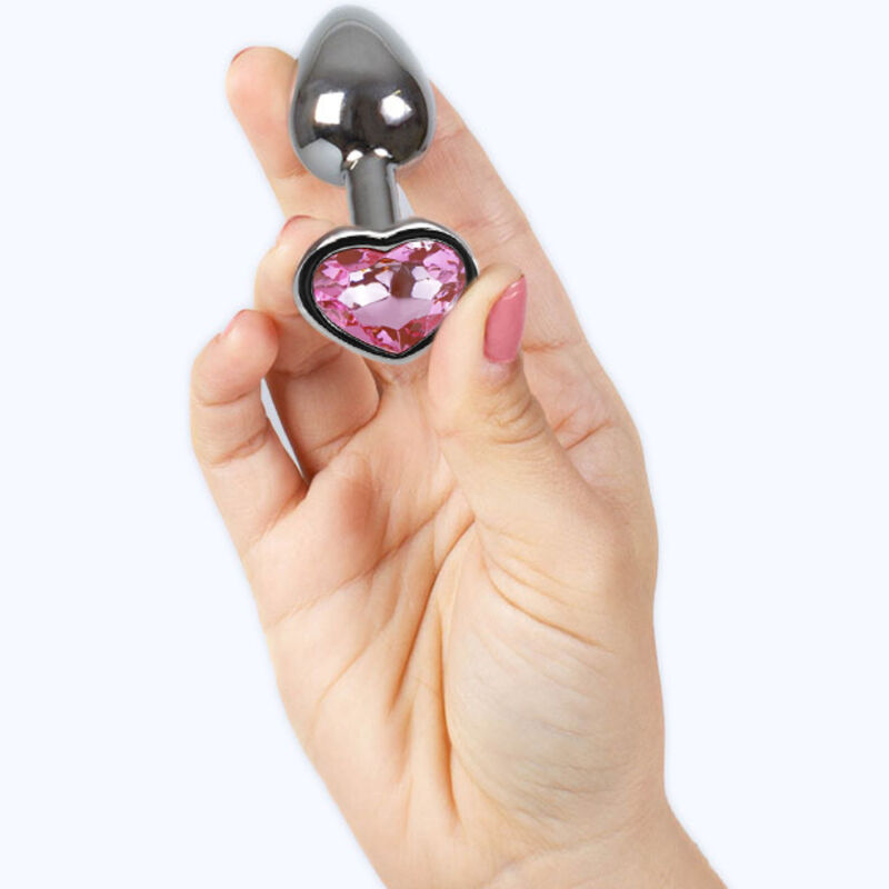 Secretplay Toys-Plug anale in metallo Cuore Fucsia, Taglia Piccola 7 cm · Accessori BDSM (imaginea 4)
