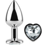 Secretplay Toys-Plug anale in metallo Cuore Trasparente, Taglia S · Accessori BDSM