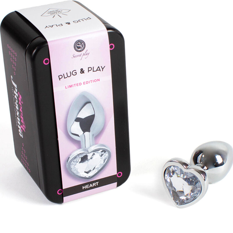 Secretplay Toys-Plug anale in metallo Cuore Trasparente, Taglia S 2 Secretplay Toys-Plug anale in metallo Cuore Trasparente, Taglia S · Accessori BDSM (immagine 2)