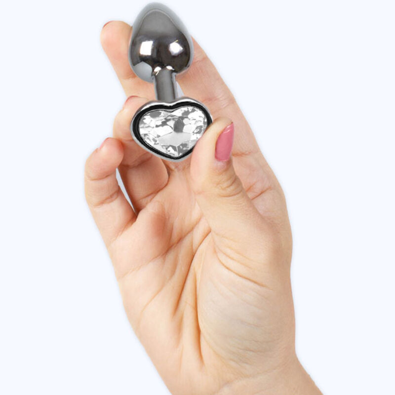 Secretplay Toys-Plug anale in metallo Cuore Trasparente, Taglia S 3 Secretplay Toys-Plug anale in metallo Cuore Trasparente, Taglia S · Accessori BDSM (immagine 3)