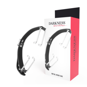 Darkness Bondage-Gag con Gancio Nero-Pelle Ecologica, Impermeabile