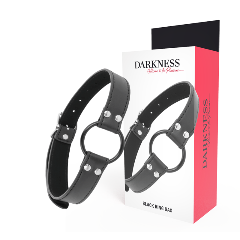 Darkness Bondage-Gag con Anello Diametro 3.6 cm-Pelle Ecologica