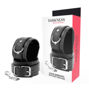 Darkness Bondage-Manette nere regolabili a doppia banda
