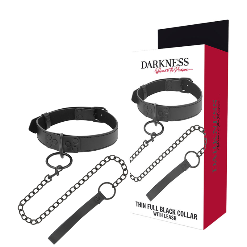 Darkness Bondage-Collana Nero con Catena-Metal