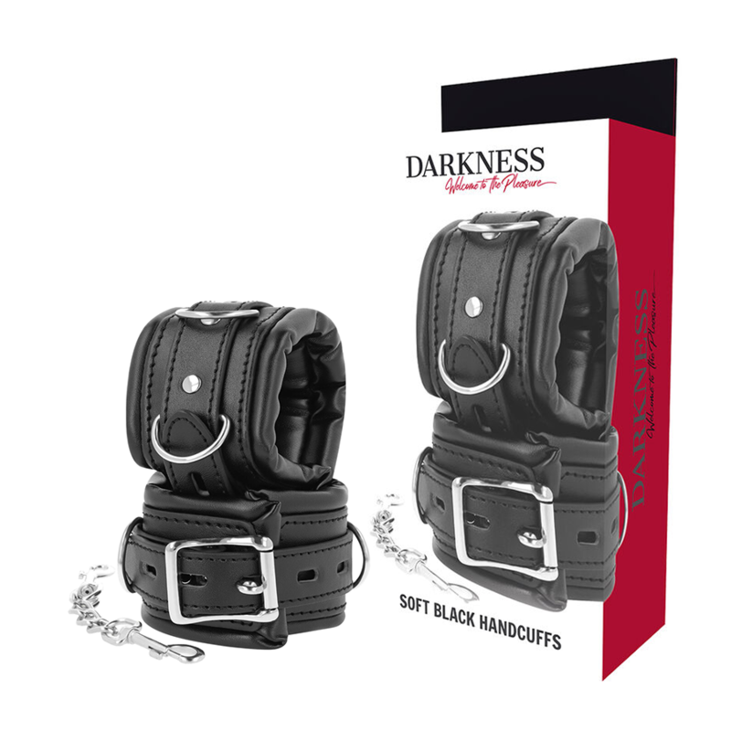 Darkness Bondage-Manette imbottite Bdsm, Pu e Metallo