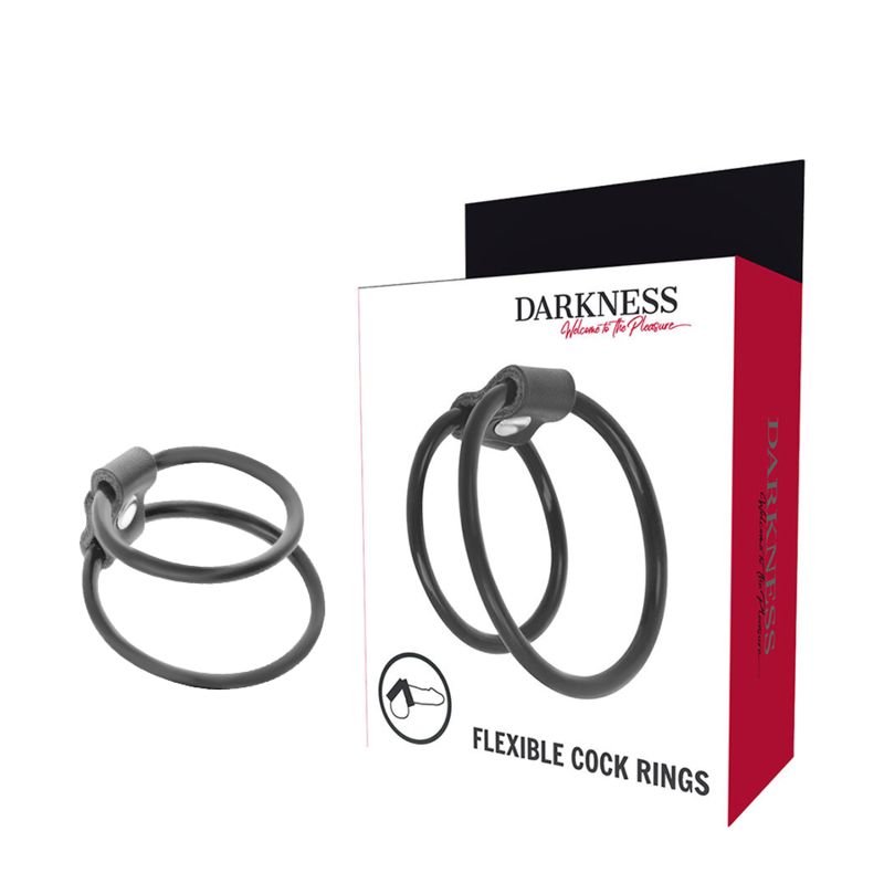 Darkness Bondage-Anello Doppio Miglioramento per Pene-TPR