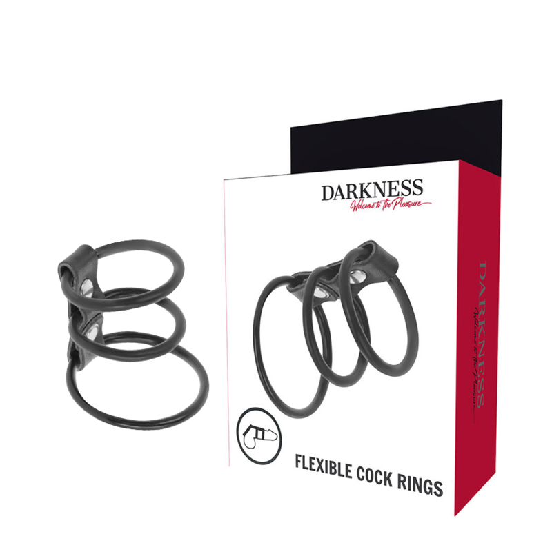Darkness Bondage-Set di 3 anelli flessibili per pene-TPR