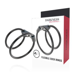Darkness Sensations-Anello fallico Doppio Flessibile-Pelle Ecologica