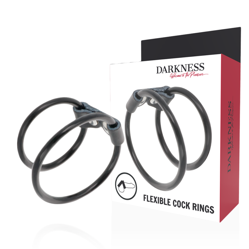 Darkness Sensations-Anello fallico Doppio Flessibile-Pelle Ecologica