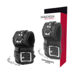 Darkness Bondage-Manette Bdsm imbottite con pelliccia Nera-PVC · Bondage & Manette