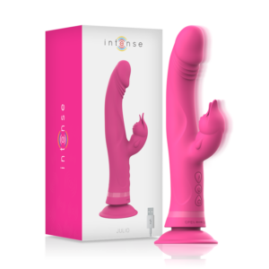 Intense High Tech-Julio Rabbit Vibrator Rosa di Silicone-12 velocità
