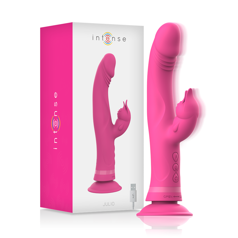 Intense High Tech-Julio Rabbit Vibratore Rosa di Silicone-12 velocità