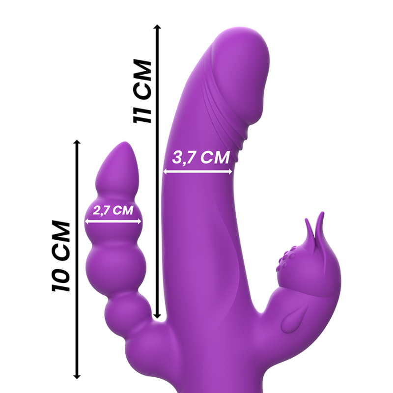 Intense High Tech-Casanova Rabbit Vibratore in Silicone Triplo · Vibratori (immagine 5)