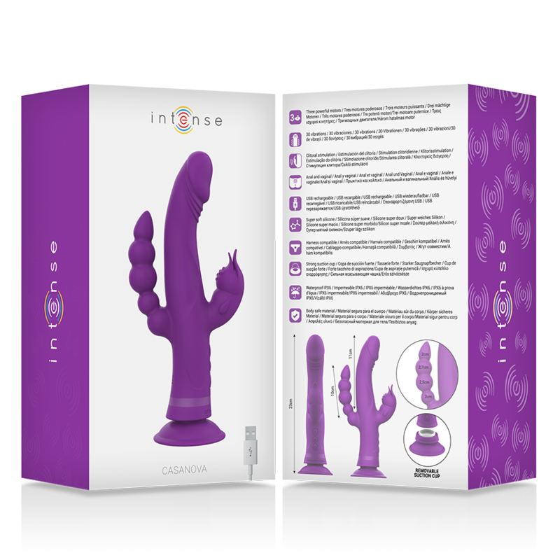 Intense High Tech-Casanova Rabbit Vibratore in Silicone Triplo · Vibratori (immagine 2)