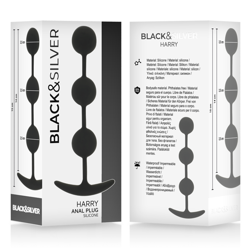 Black&silver-Harry Rosario Anale 3 Sfere Silicone 14 cm 4 Black&silver-Harry Rosario Anale 3 Sfere Silicone 14 cm — BLACK&SILVER · Giocattoli anali (imaginea 4)