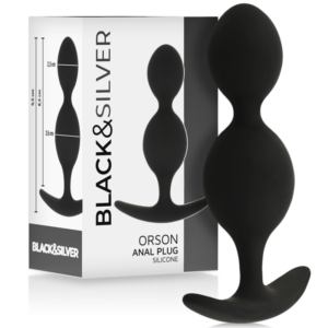 Black&silver-Orson Plug Silicone 2 Ondulazioni Anali 9,5 cm — BLACK&SILVER · Accessori BDSM (immagine 5)