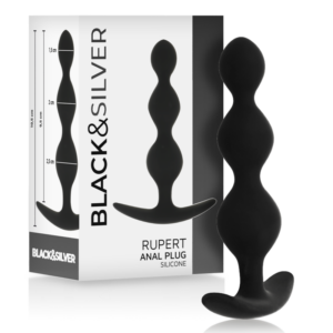 Black&silver-Rupert Catena di Palline anali 10 cm-Silicone, impermeabile — BLACK&SILVER · Giocattoli anali (imaginea 5)